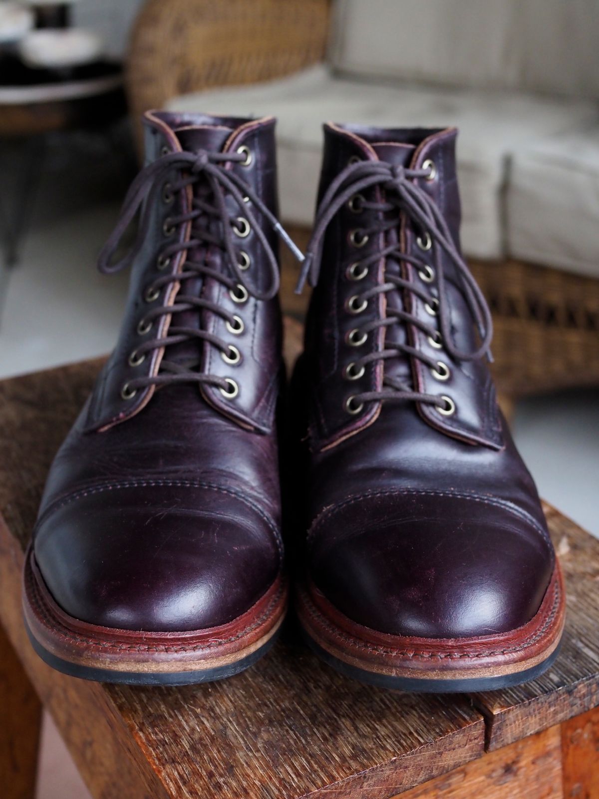 Photo by pmarlinm on January 1, 2023 of the Parkhurst The Richmond in Seidel Dark Burgundy Double Shot.