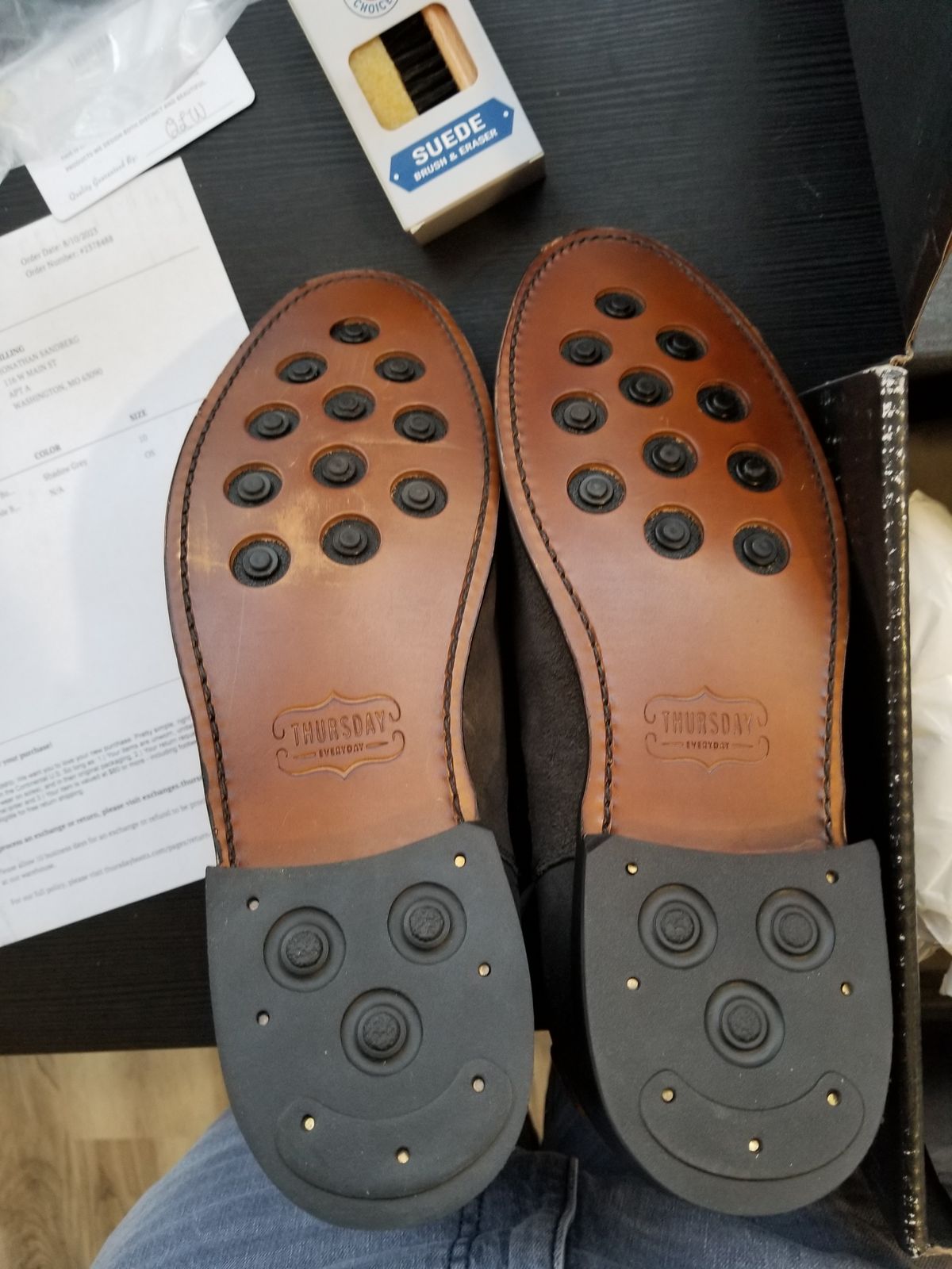Photo by InfernalJusticator on August 18, 2023 of the Thursday Cavalier in Shadow Grey WeatherSafe Suede.
