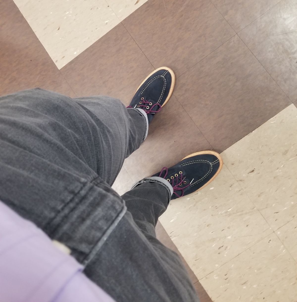 Photo by InfernalJusticator on April 19, 2024 of the Grant Stone Ottawa Boot in C.F. Stead Midnight Repello Calf Suede.