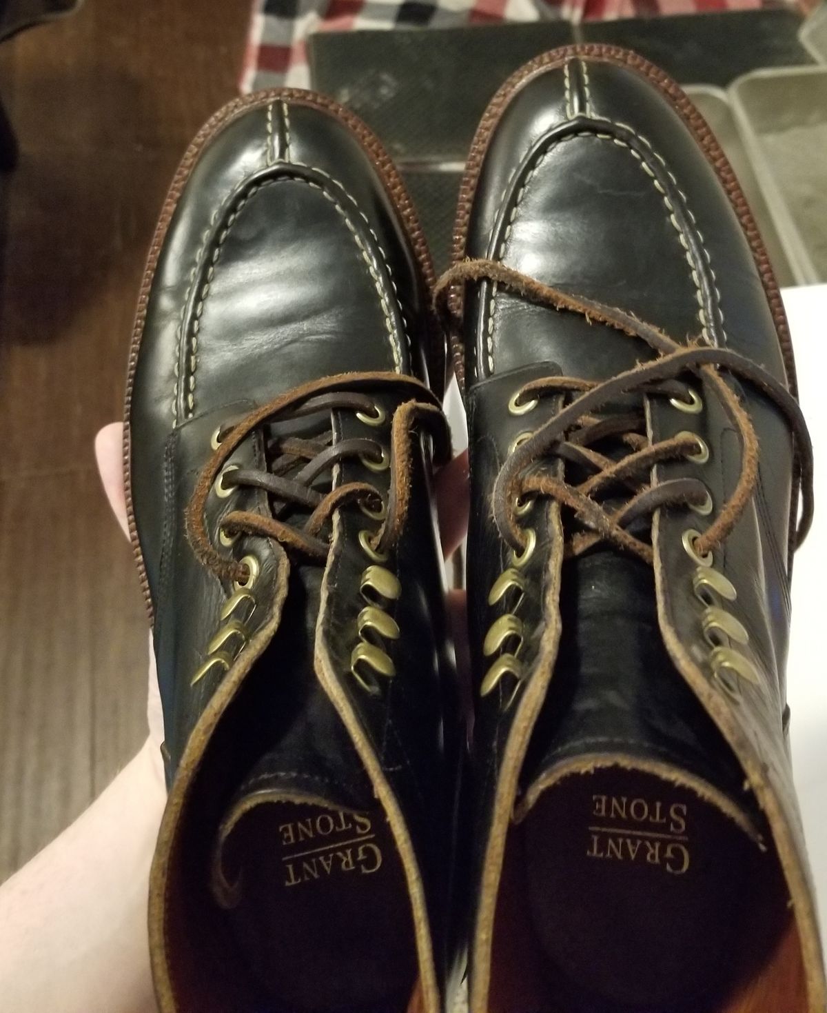 Photo by InfernalJusticator on April 1, 2025 of the Grant Stone Ottawa Boot in Horween Black Chromexcel.