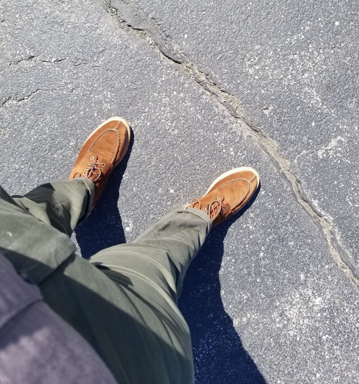 Photo by InfernalJusticator on April 17, 2024 of the Grant Stone Ottawa Boot in C.F. Stead Bourbon Repello Calf Suede.