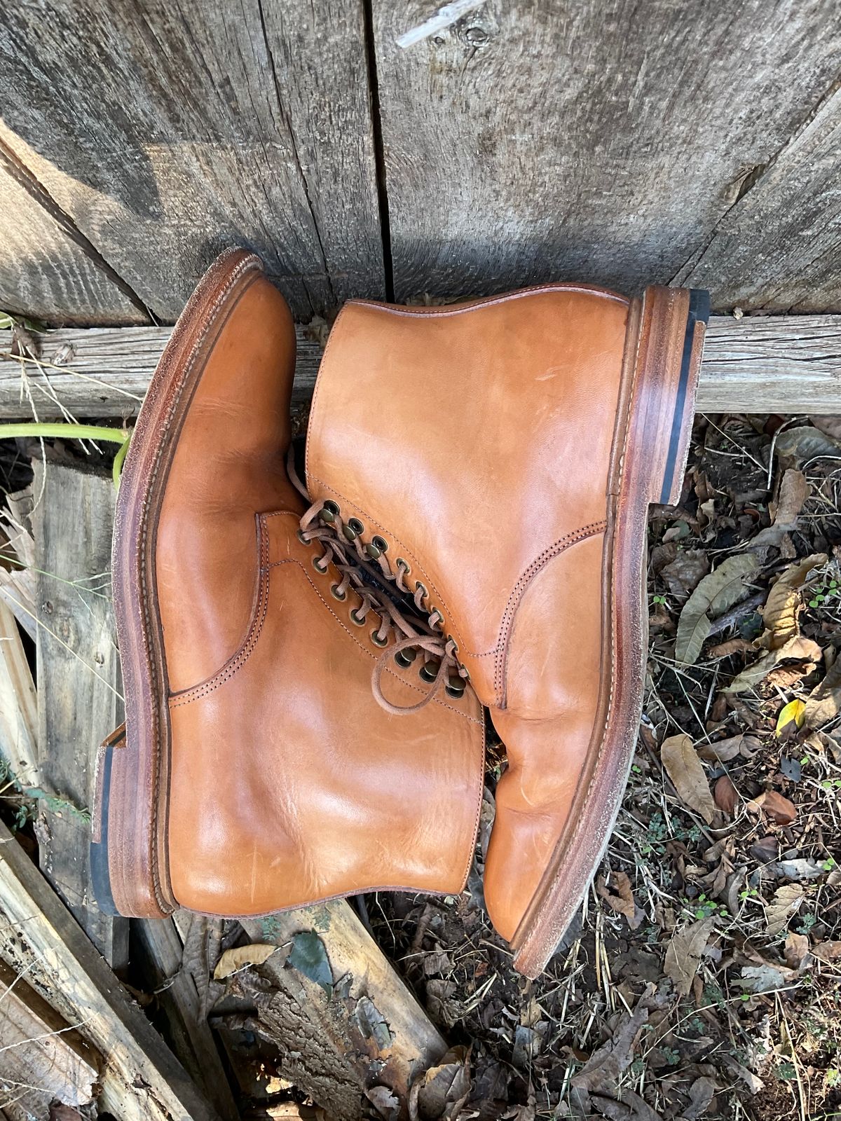Photo by kenny_trill_kenny on November 5, 2023 of the Grant Stone Edward Boot in Badalassi Carlo Natural Minerva.