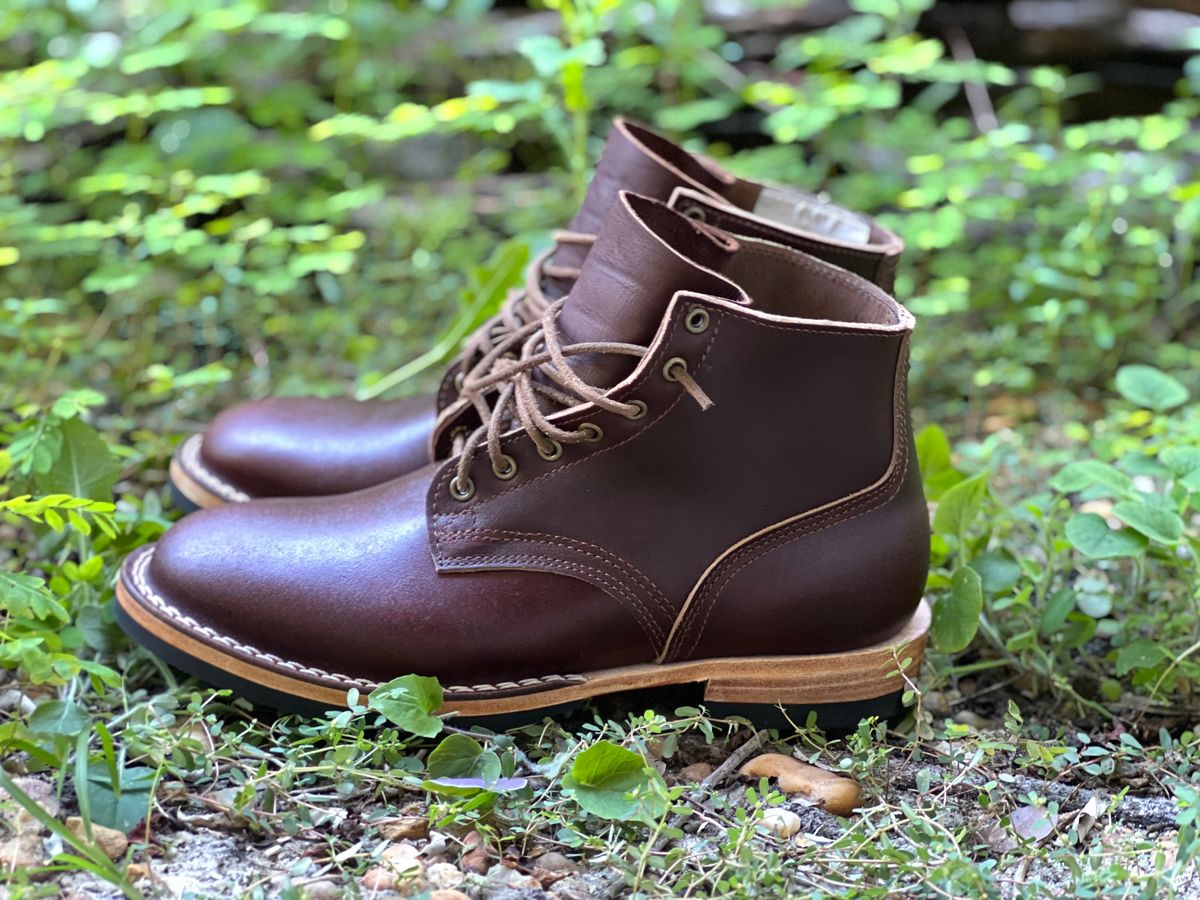 Photo by Bluesbrosg4ev on October 5, 2023 of the Nicks Lace Up Heritage in Horween Tan Waxed Flesh.