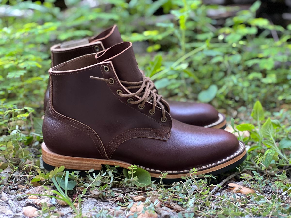 Photo by Bluesbrosg4ev on October 5, 2023 of the Nicks Lace Up Heritage in Horween Tan Waxed Flesh.