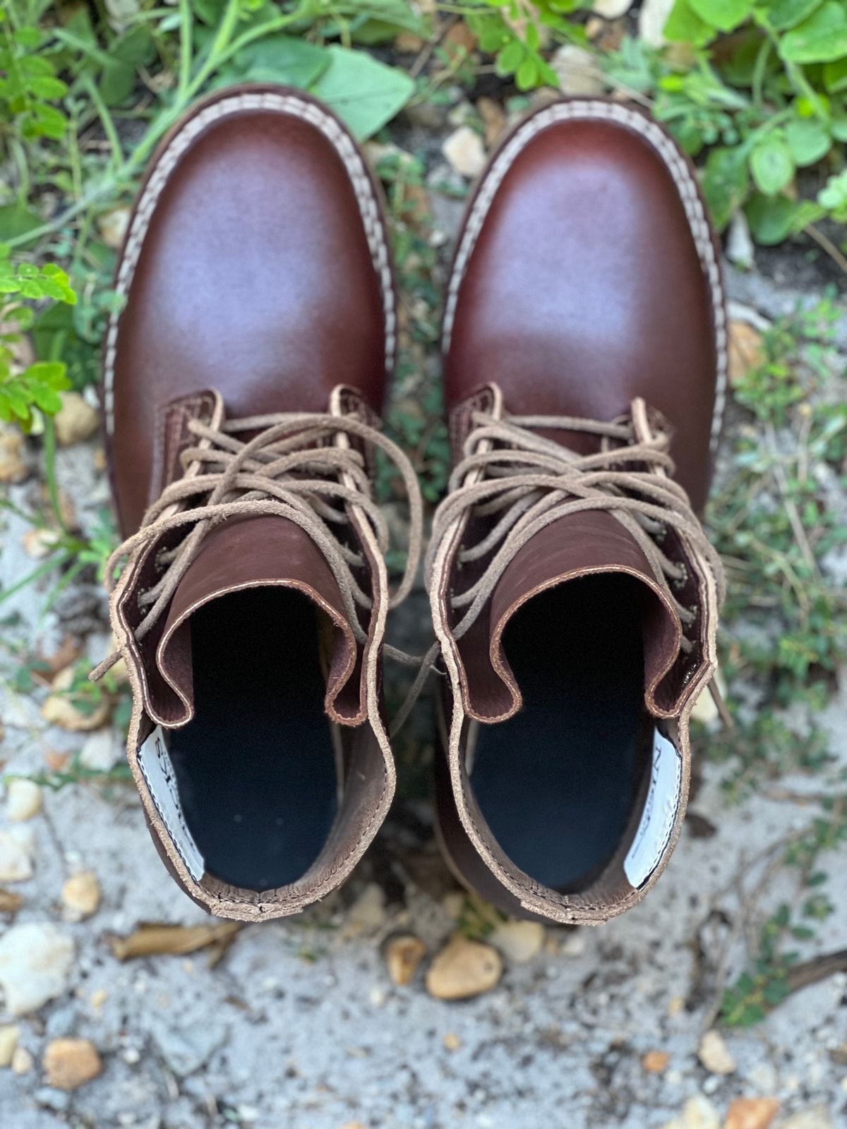 Photo by Bluesbrosg4ev on October 5, 2023 of the Nicks Lace Up Heritage in Horween Tan Waxed Flesh.