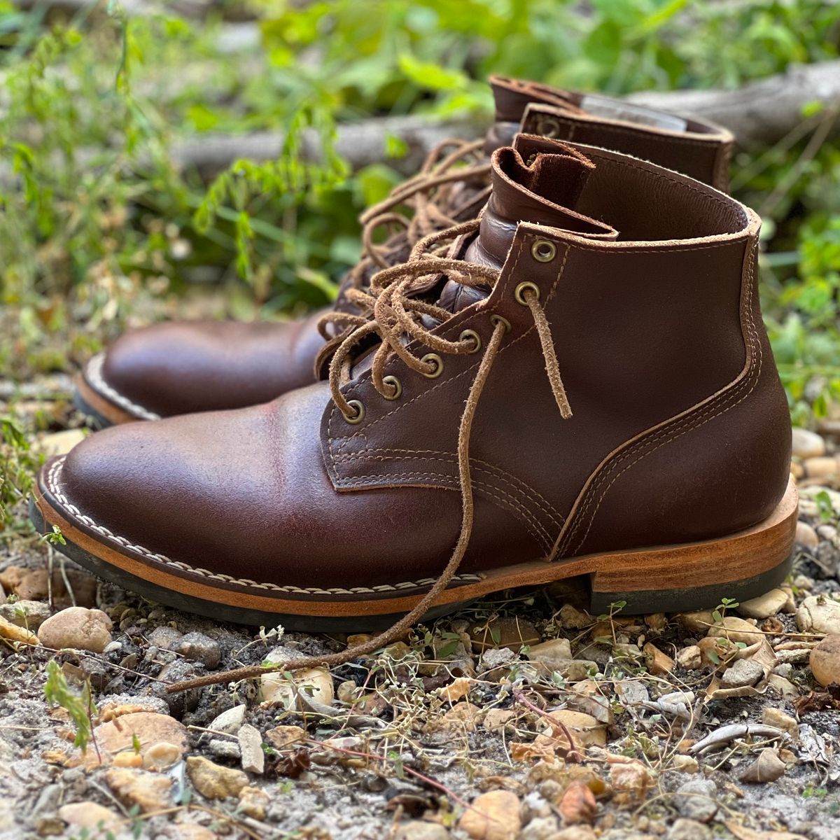 Photo by Bluesbrosg4ev on November 1, 2023 of the Nicks Lace Up Heritage in Horween Tan Waxed Flesh.