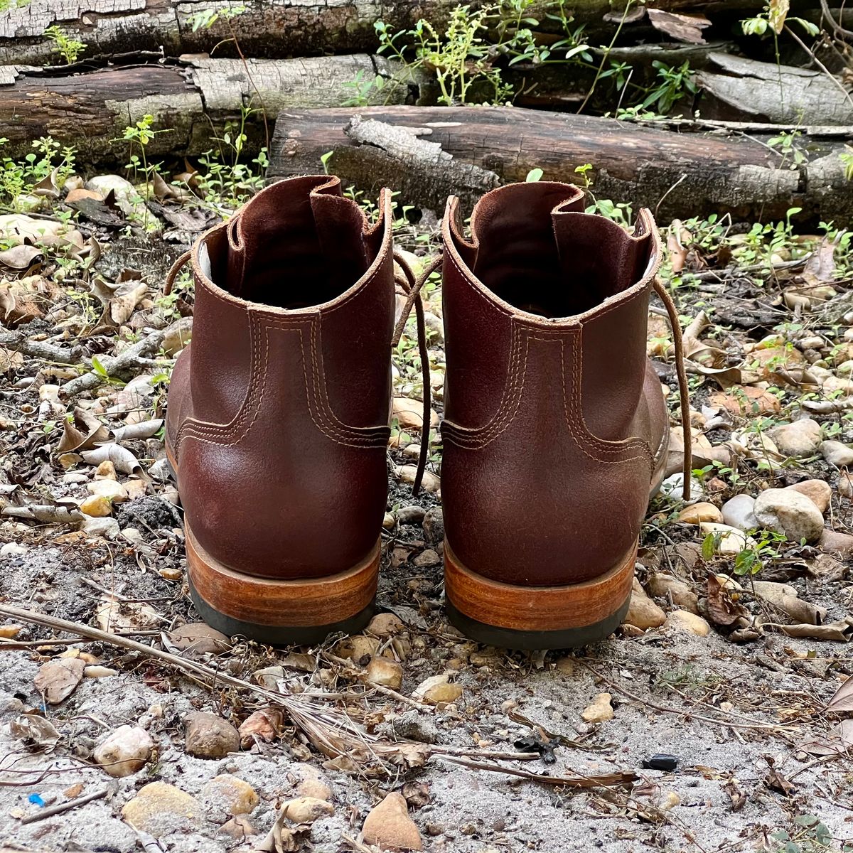 Photo by Bluesbrosg4ev on December 5, 2023 of the Nicks Lace Up Heritage in Horween Tan Waxed Flesh.