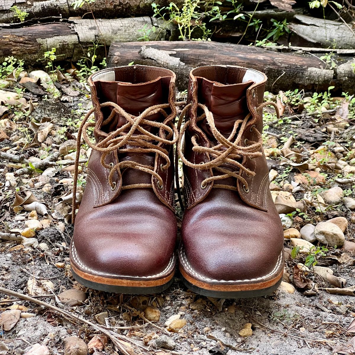 Photo by Bluesbrosg4ev on December 5, 2023 of the Nicks Lace Up Heritage in Horween Tan Waxed Flesh.