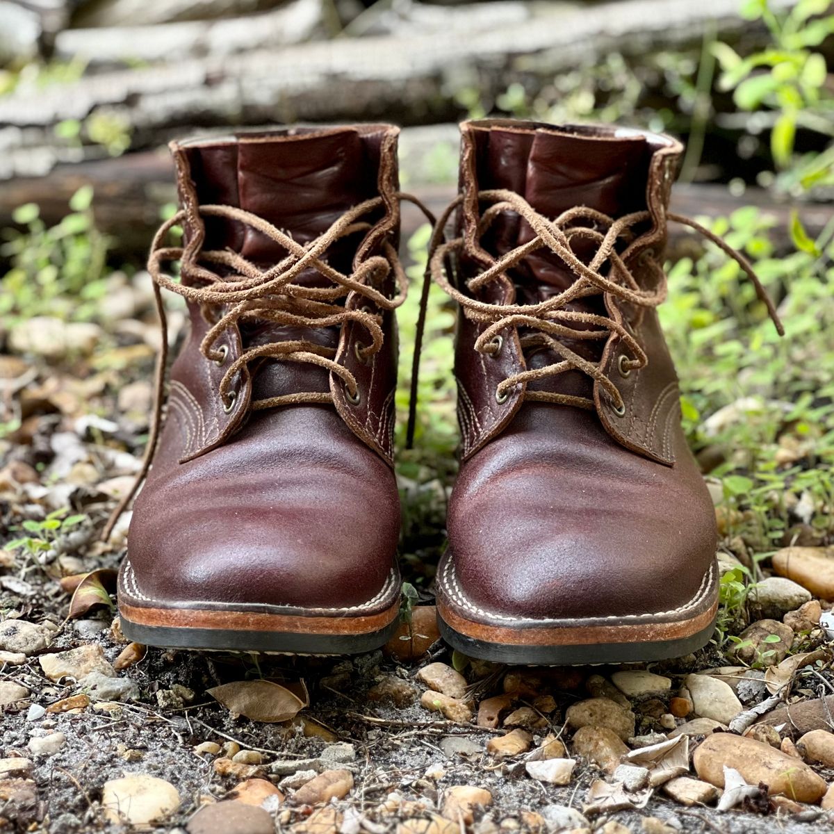 Photo by Bluesbrosg4ev on January 5, 2024 of the Nicks Lace Up Heritage in Horween Tan Waxed Flesh.