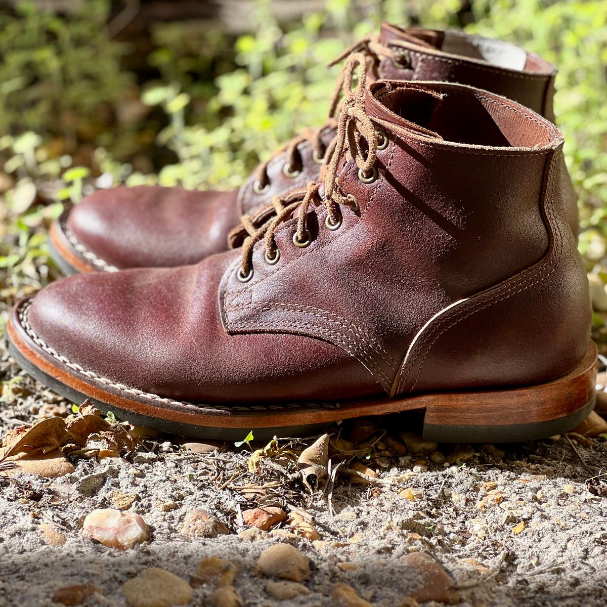 Photo by Bluesbrosg4ev on February 4, 2024 of the Nicks Lace Up Heritage in Horween Tan Waxed Flesh.