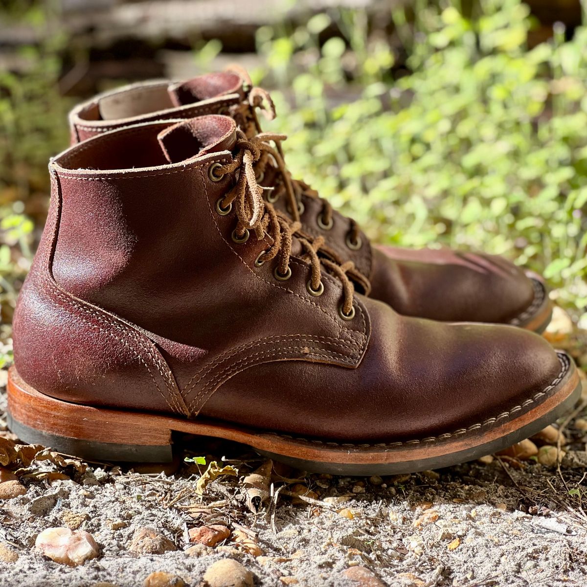 Photo by Bluesbrosg4ev on February 4, 2024 of the Nicks Lace Up Heritage in Horween Tan Waxed Flesh.