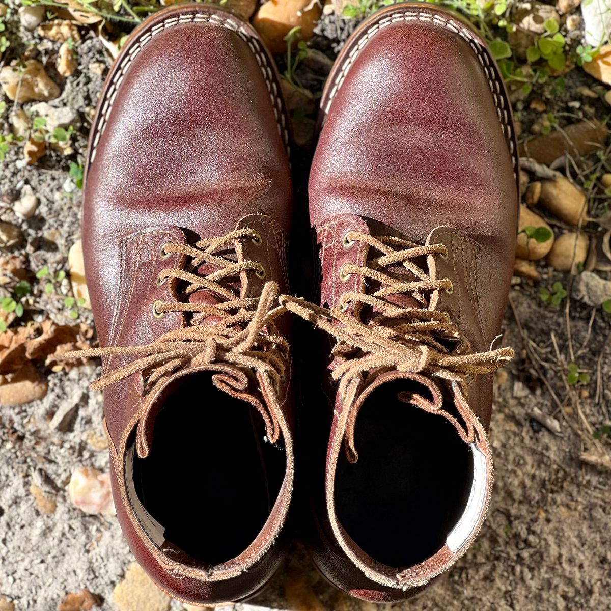 Photo by Bluesbrosg4ev on February 4, 2024 of the Nicks Lace Up Heritage in Horween Tan Waxed Flesh.