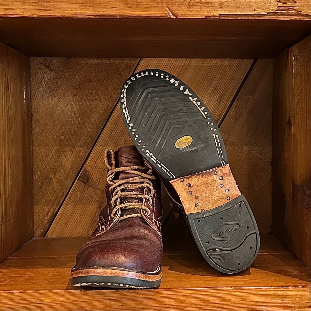 Photo by Bluesbrosg4ev on March 4, 2024 of the Nicks Lace Up Heritage in Horween Tan Waxed Flesh.