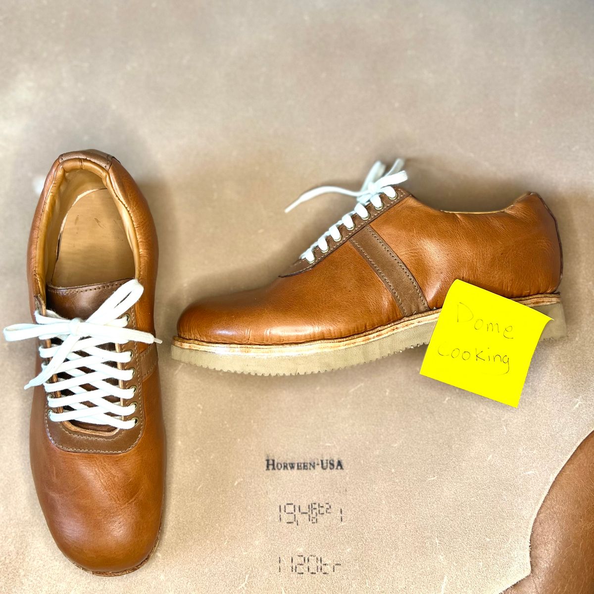 Photo by jprleather on November 5, 2025 of the Self-Made Munson Shoe in Horween Natural Derby.