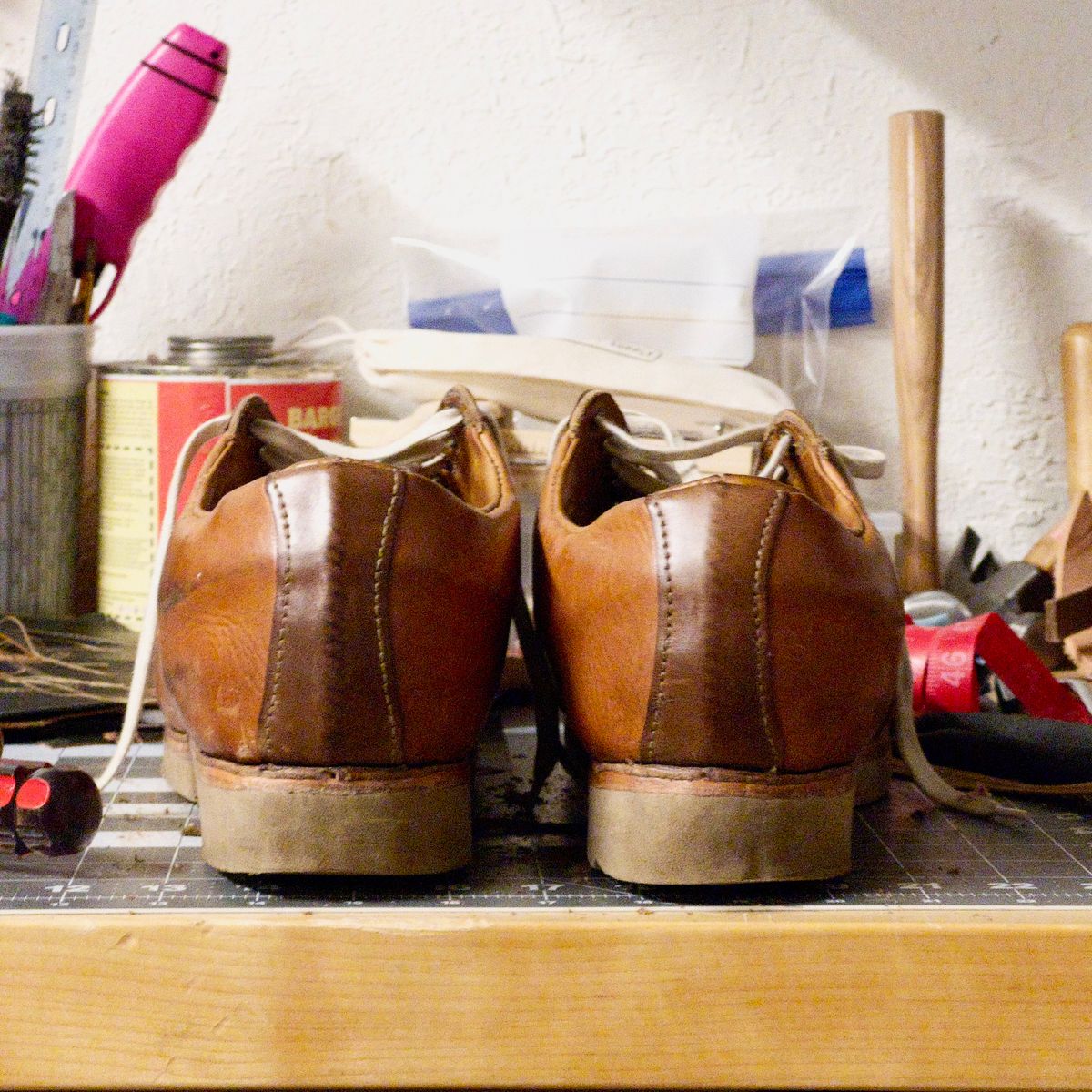 Photo by jprleather on January 2, 2026 of the Self-Made Munson Shoe in Horween Natural Derby.