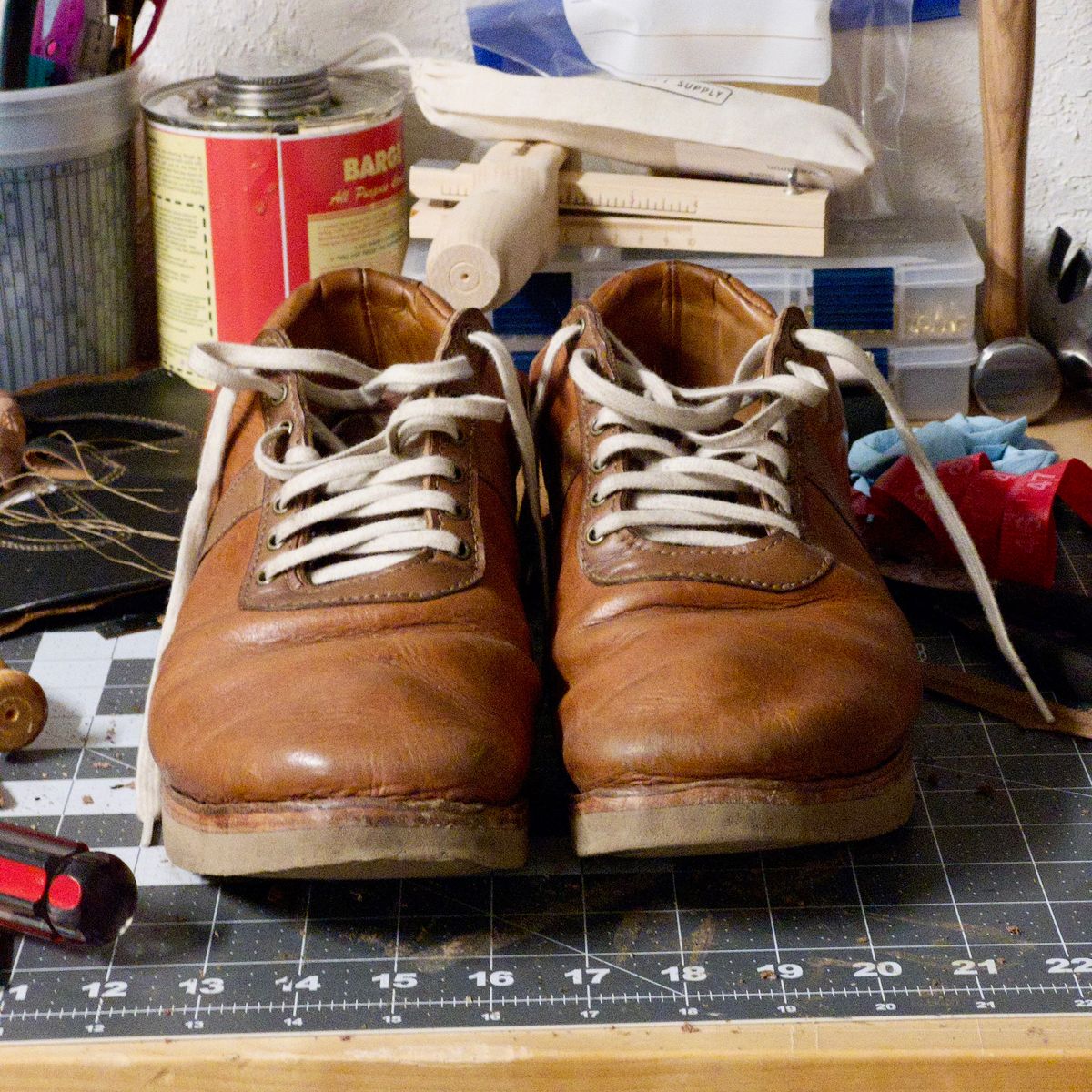 Photo by jprleather on January 2, 2026 of the Self-Made Munson Shoe in Horween Natural Derby.