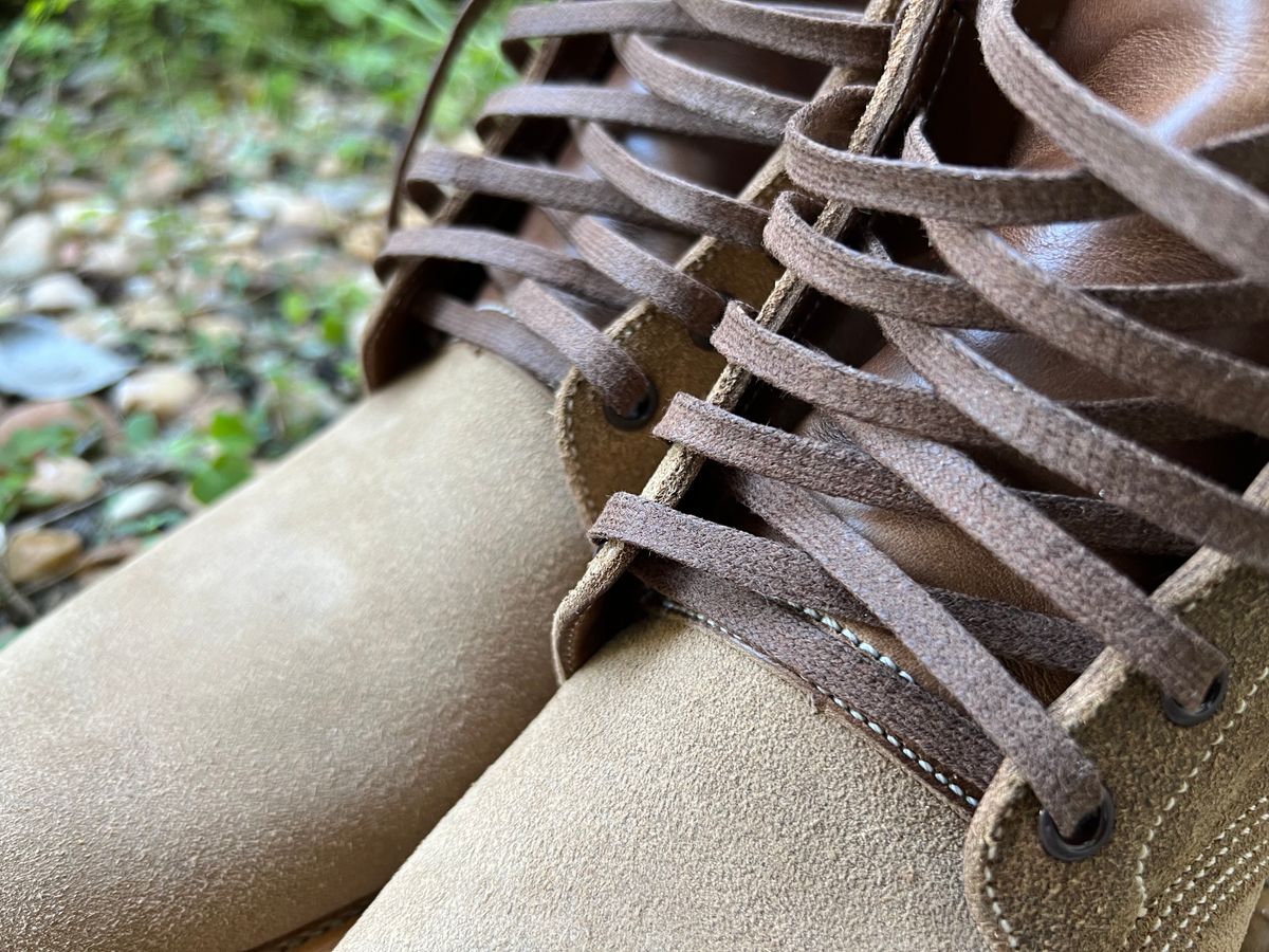Photo by Bluesbrosg4ev on September 16, 2023 of the Viberg Boondocker in Horween Marine Field Roughout.