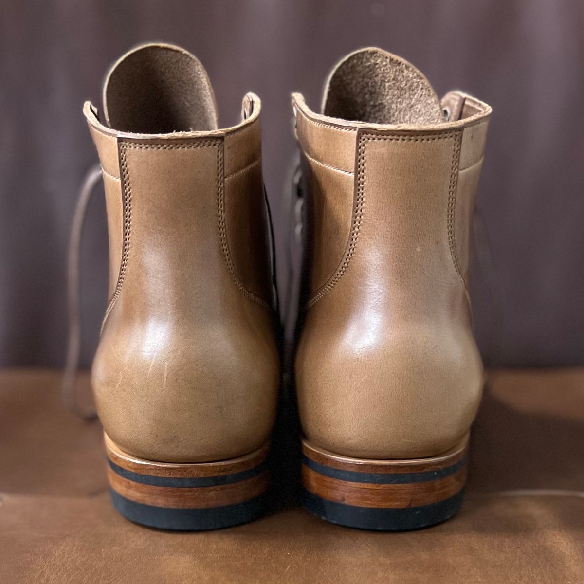 Photo by Bluesbrosg4ev on October 1, 2024 of the Viberg Service Boot in Horween Natural Chromexcel.