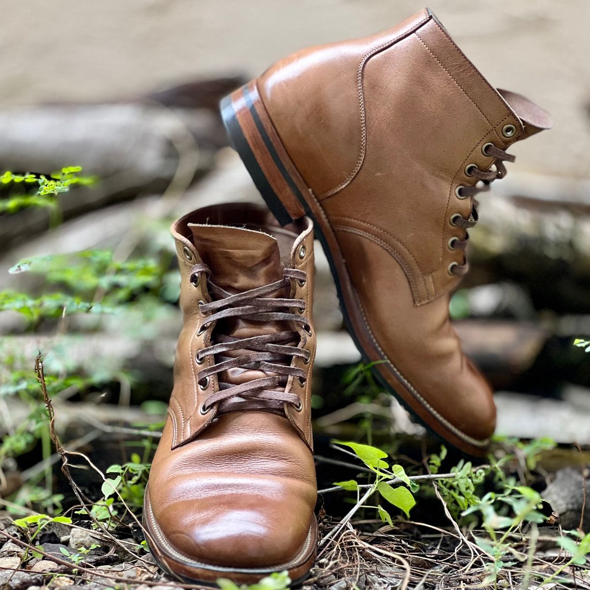 Photo by Bluesbrosg4ev on November 1, 2024 of the Viberg Service Boot in Horween Natural Chromexcel.