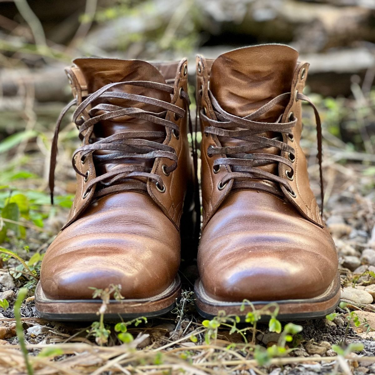 Photo by Bluesbrosg4ev on December 5, 2024 of the Viberg Service Boot in Horween Natural Chromexcel.