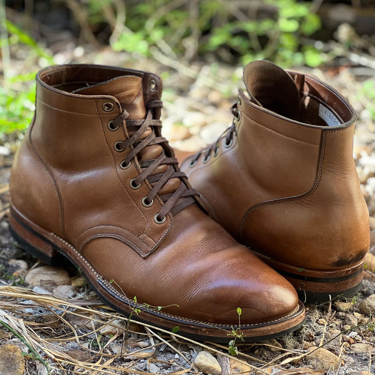 Photo by Bluesbrosg4ev on January 3, 2025 of the Viberg Service Boot in Horween Natural Chromexcel.
