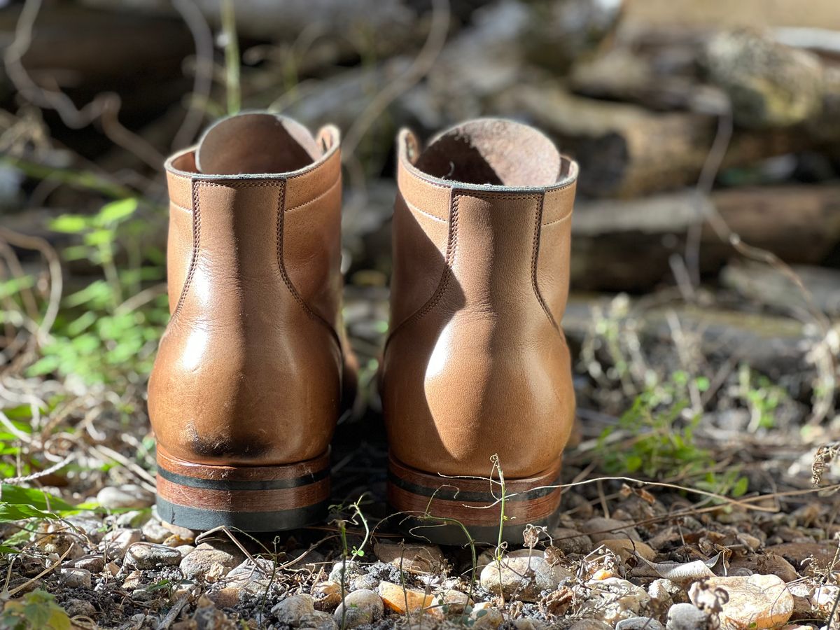 Photo by Bluesbrosg4ev on January 3, 2025 of the Viberg Service Boot in Horween Natural Chromexcel.