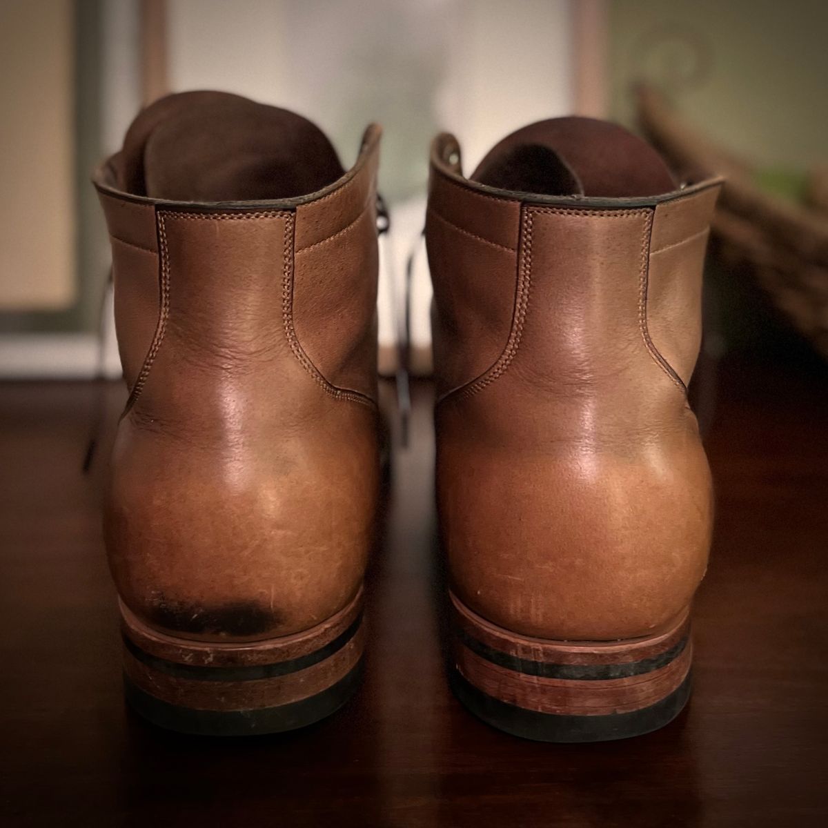 Photo by Bluesbrosg4ev on February 6, 2025 of the Viberg Service Boot in Horween Natural Chromexcel.