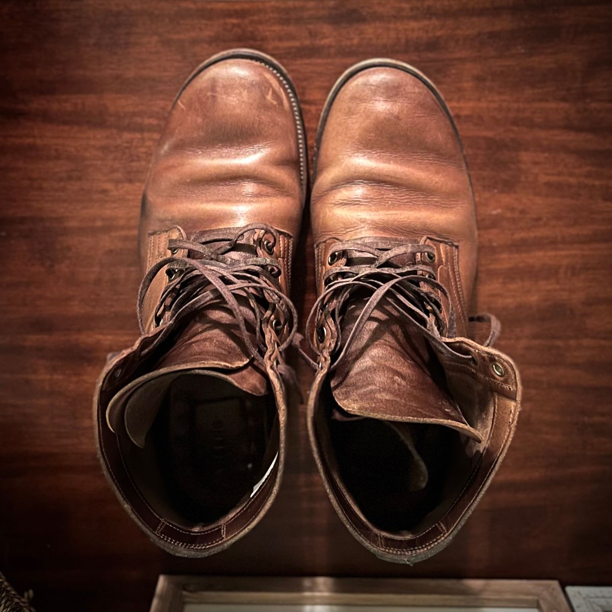 Photo by Bluesbrosg4ev on February 6, 2025 of the Viberg Service Boot in Horween Natural Chromexcel.