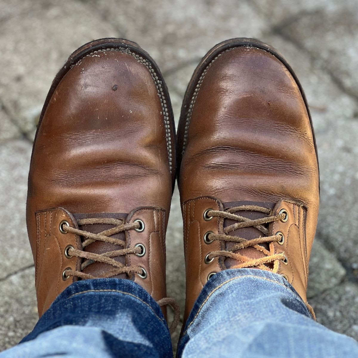 Photo by Bluesbrosg4ev on February 22, 2025 of the Viberg Service Boot in Horween Natural Chromexcel.
