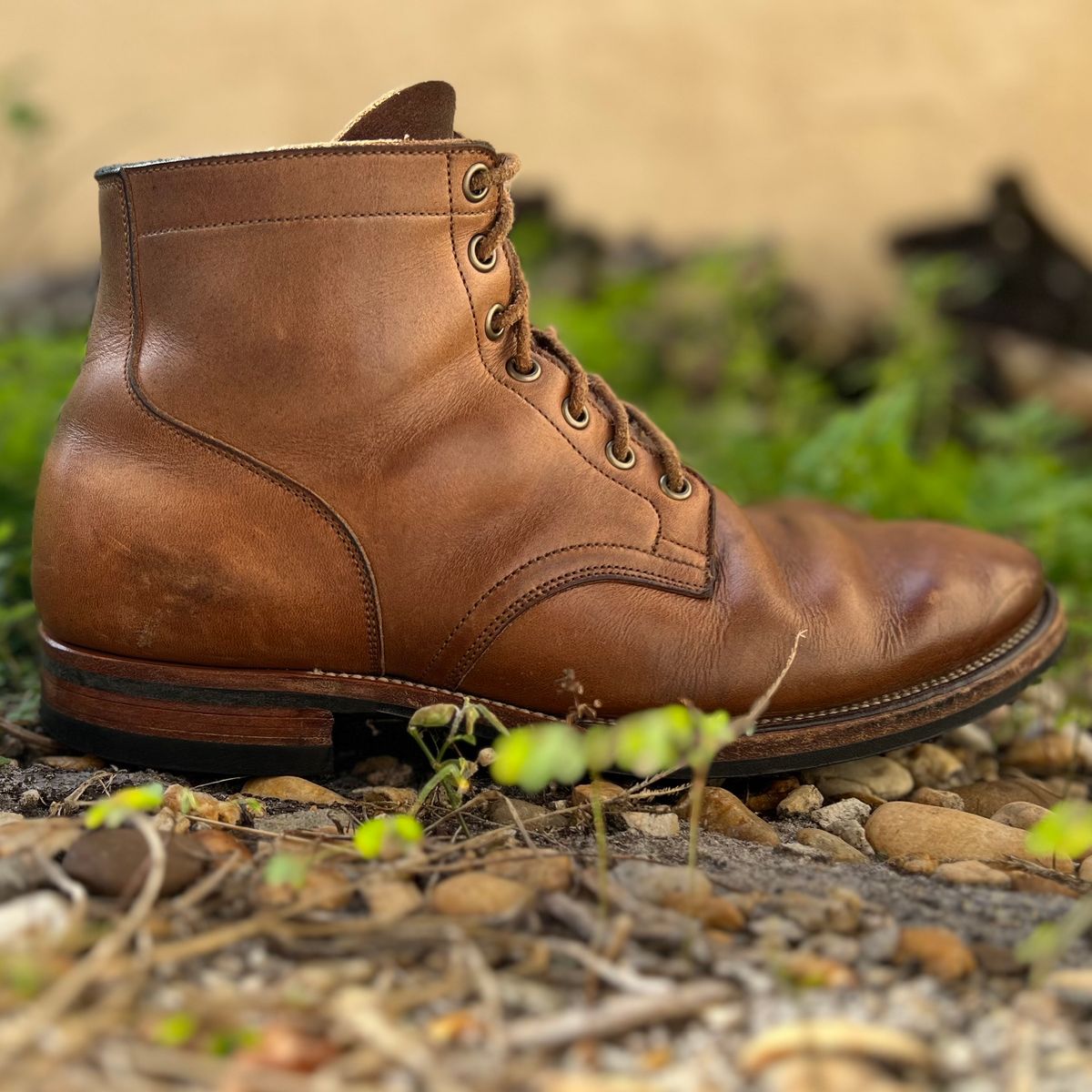 Photo by Bluesbrosg4ev on March 5, 2025 of the Viberg Service Boot in Horween Natural Chromexcel.