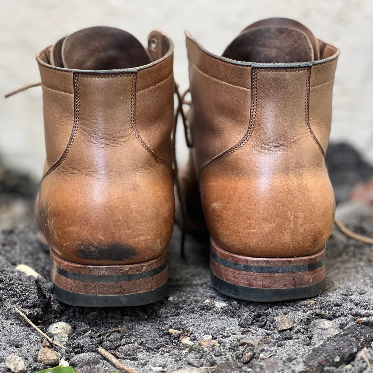 Photo by Bluesbrosg4ev on April 5, 2025 of the Viberg Service Boot in Horween Natural Chromexcel.