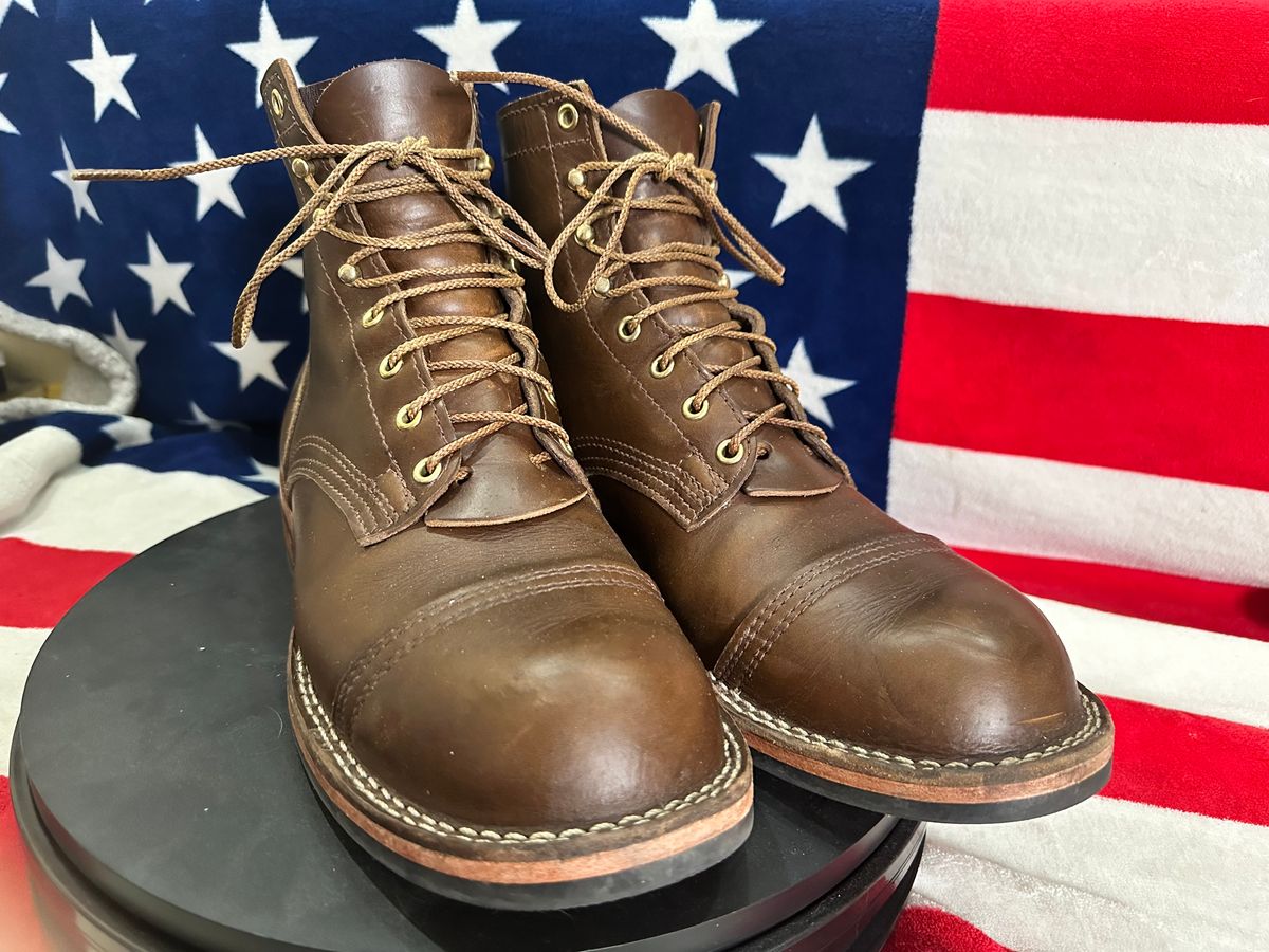 Photo by Stuville77 on May 13, 2024 of the Nicks Americana in Horween British Tan Chromexcel.