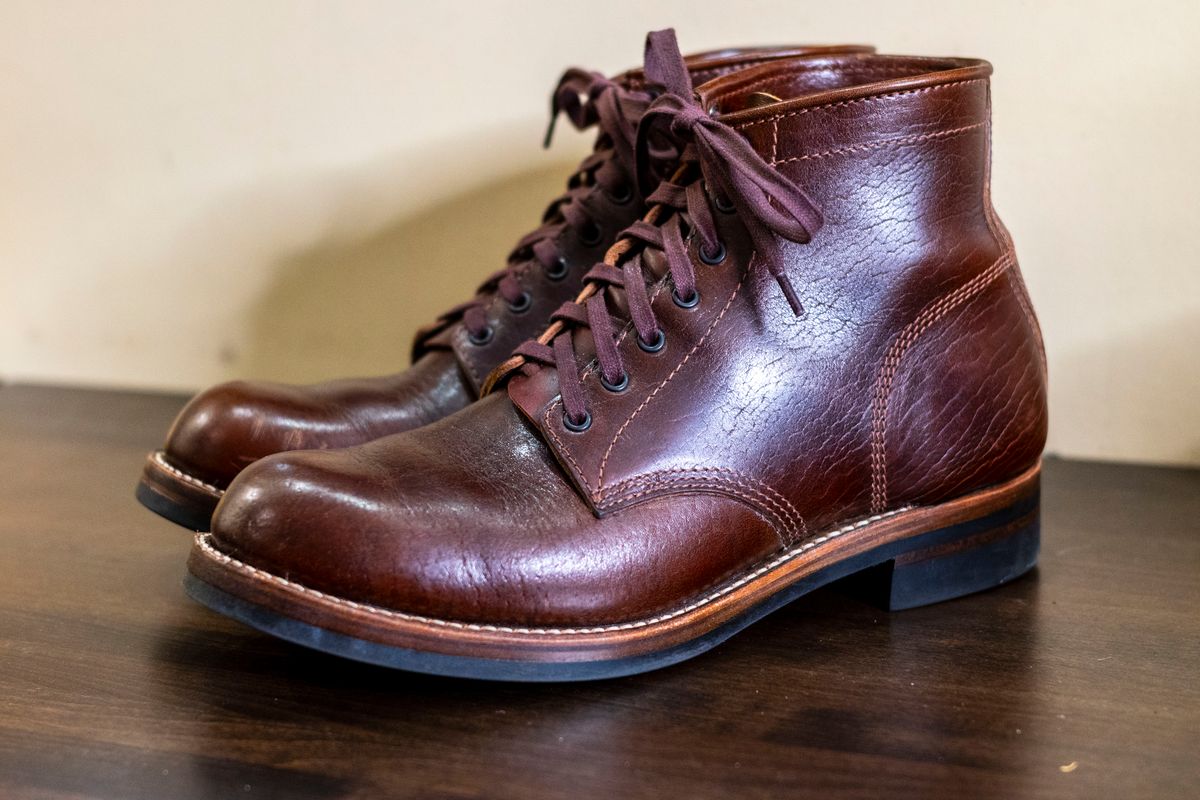 Photo by Stuville77 on December 4, 2023 of the John Lofgren Ludlow Boots in Shinki Timber Oiled Horsebutt.