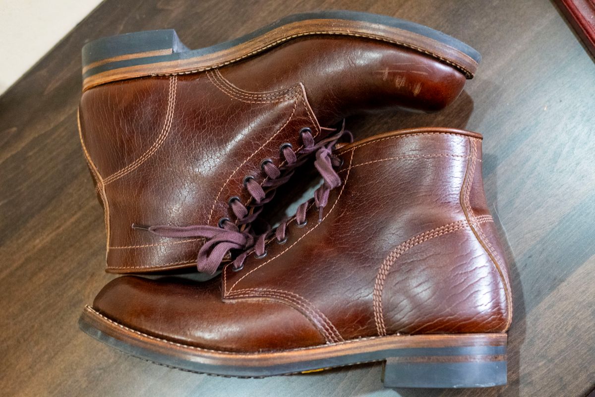 Photo by Stuville77 on December 4, 2023 of the John Lofgren Ludlow Boots in Shinki Timber Oiled Horsebutt.