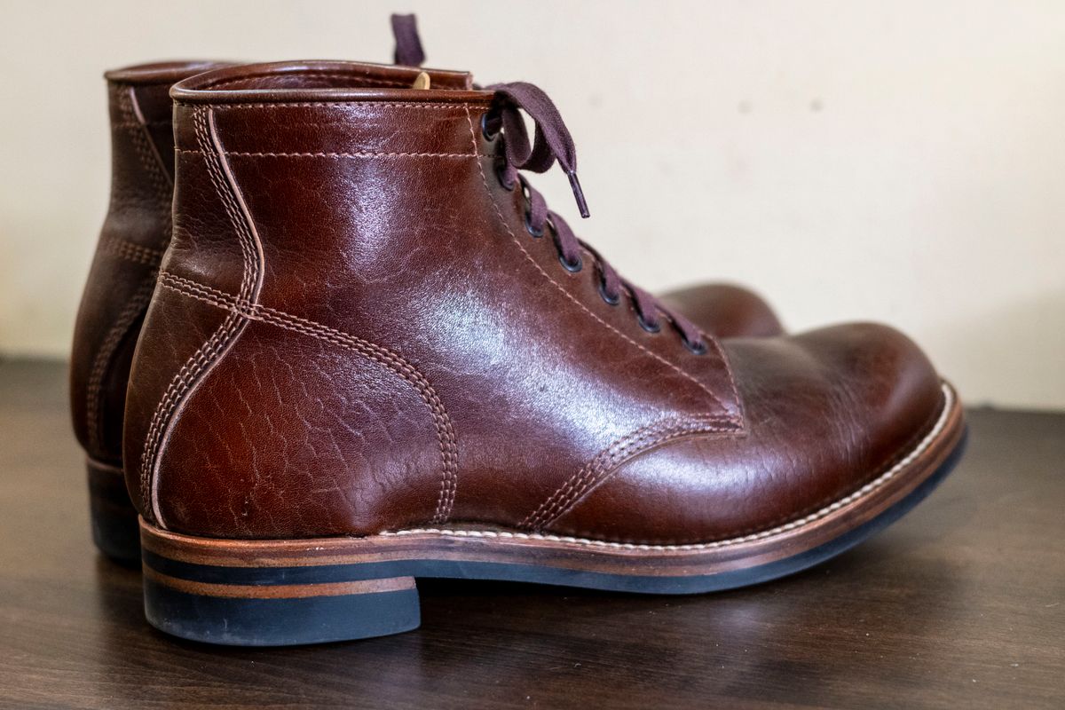 Photo by Stuville77 on December 4, 2023 of the John Lofgren Ludlow Boots in Shinki Timber Oiled Horsebutt.