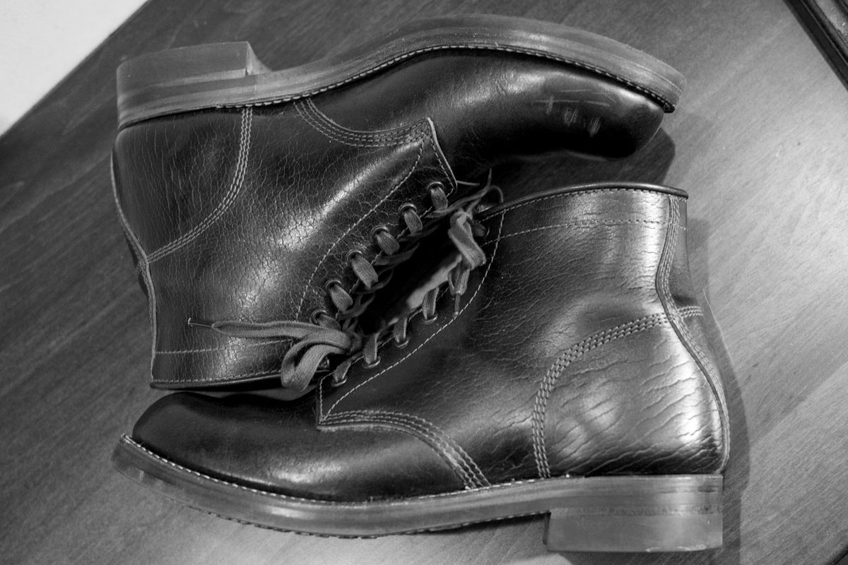 Photo by Stuville77 on December 4, 2023 of the John Lofgren Ludlow Boots in Shinki Timber Oiled Horsebutt.