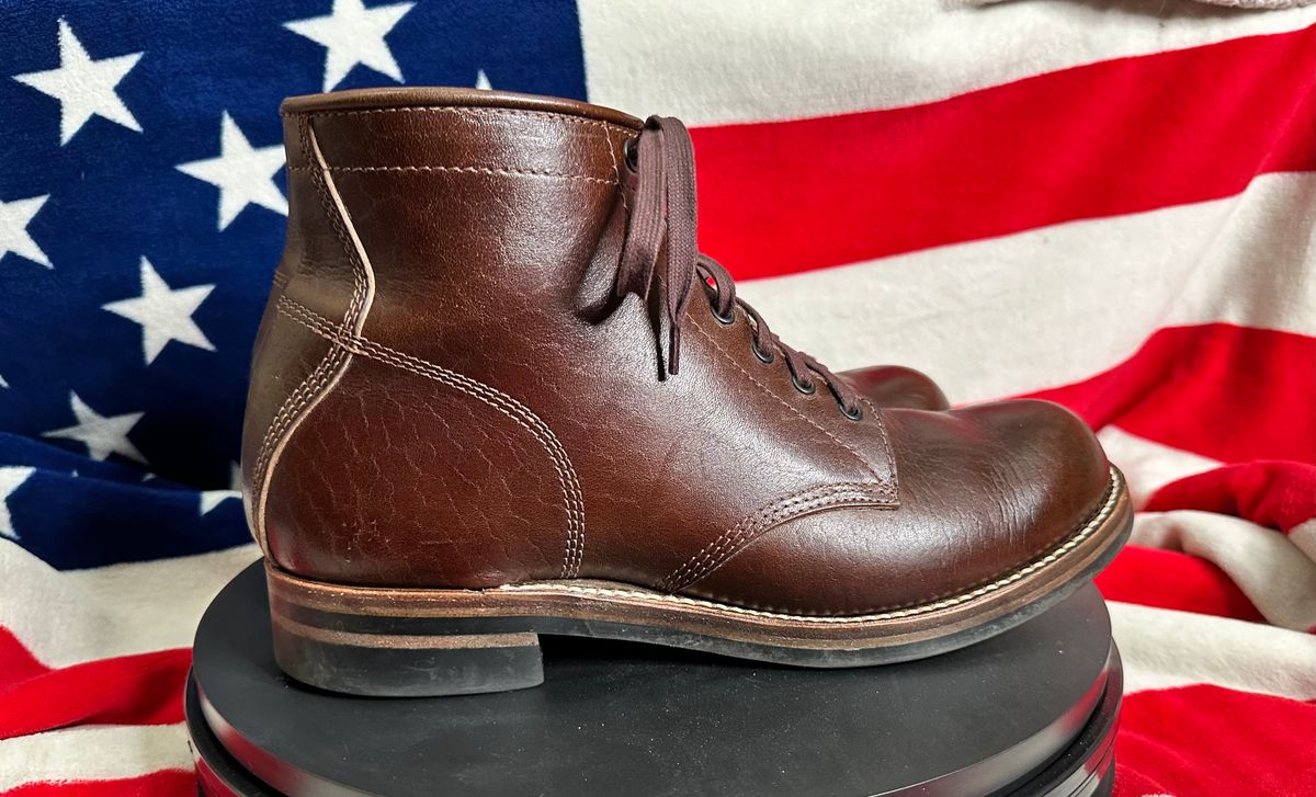 Photo by Stuville77 on January 4, 2024 of the John Lofgren Ludlow Boots in Shinki Timber Oiled Horsebutt.