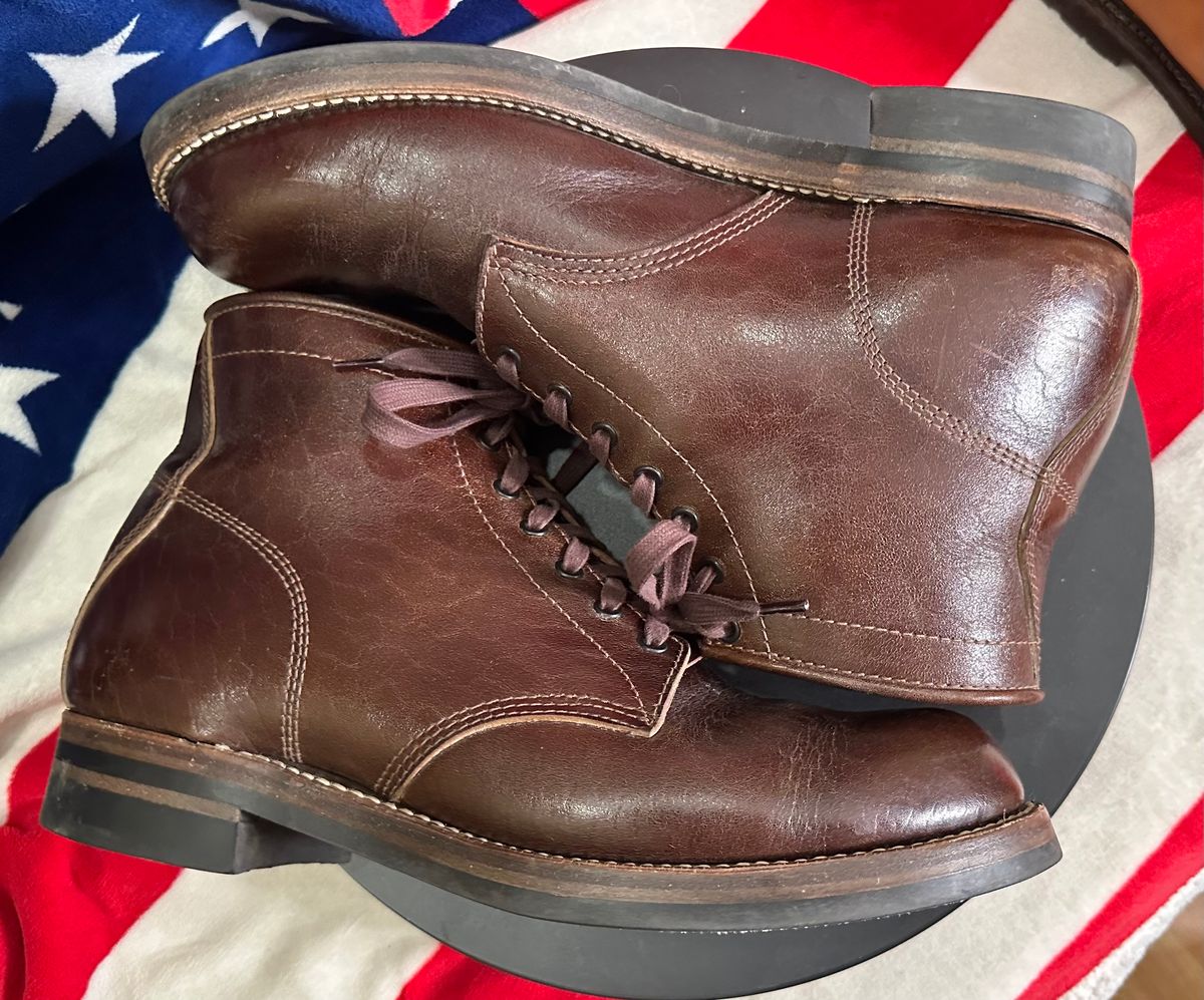 Photo by Stuville77 on March 6, 2024 of the John Lofgren Ludlow Boots in Shinki Timber Oiled Horsebutt.