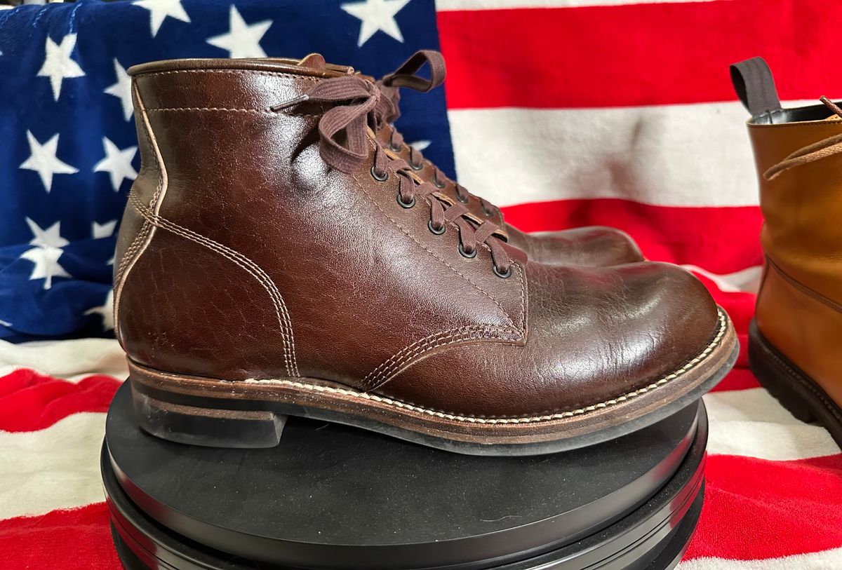 Photo by Stuville77 on March 6, 2024 of the John Lofgren Ludlow Boots in Shinki Timber Oiled Horsebutt.