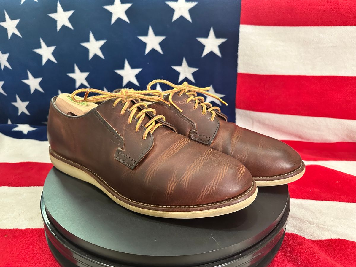 Photo by Stuville77 on May 17, 2024 of the Red Wing Postman Heritage Work Oxford 3118 in S.B. Foot Copper Rough and Tough.