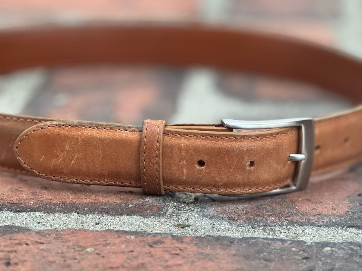 Photo by SierraLizard on February 1, 2026 of the Guarded Goods Guardian Belt in Maryam Natural Horsebutt.