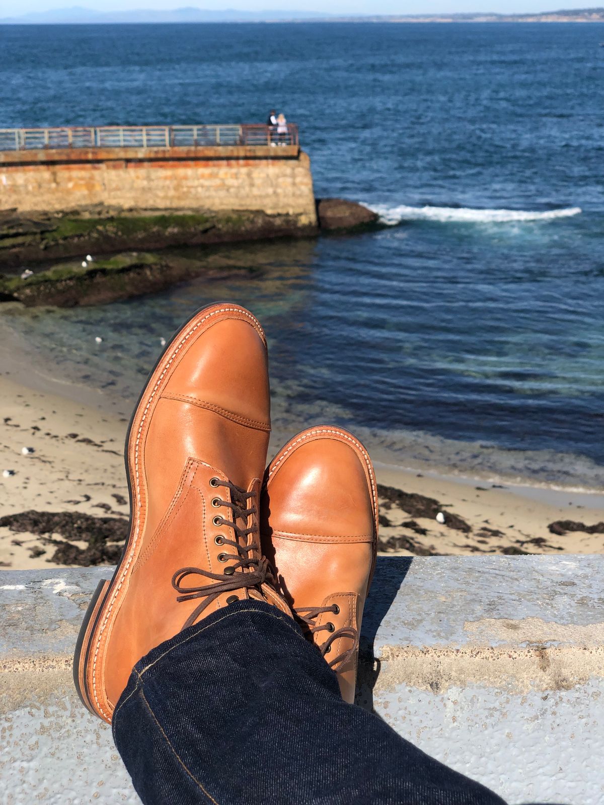 Photo by SierraLizard on November 4, 2022 of the Oak Street Bootmakers Lakeshore Boot in Maryam Natural Horsebutt.