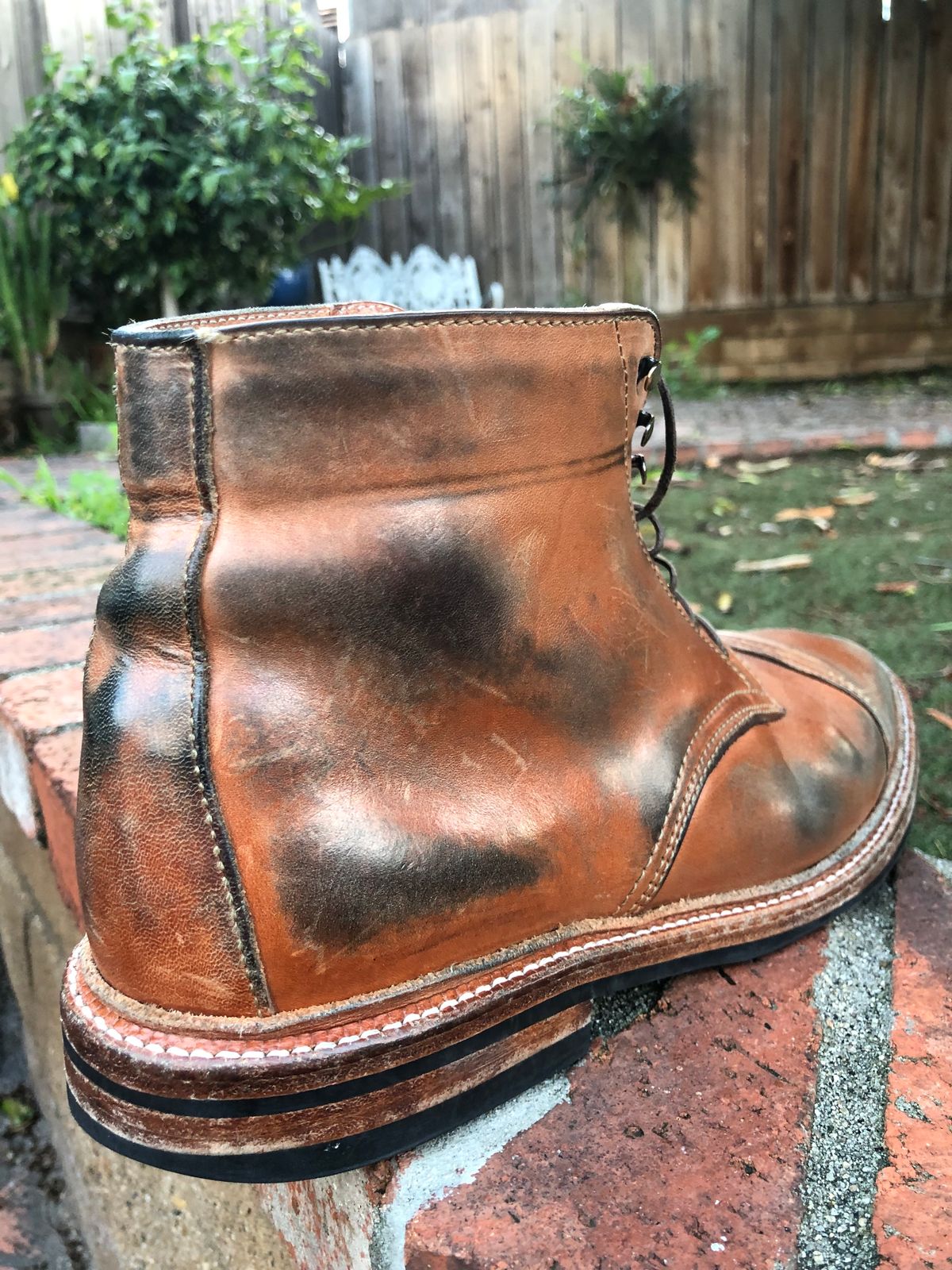 Photo by SierraLizard on April 3, 2023 of the Oak Street Bootmakers Lakeshore Boot in Maryam Natural Horsebutt.