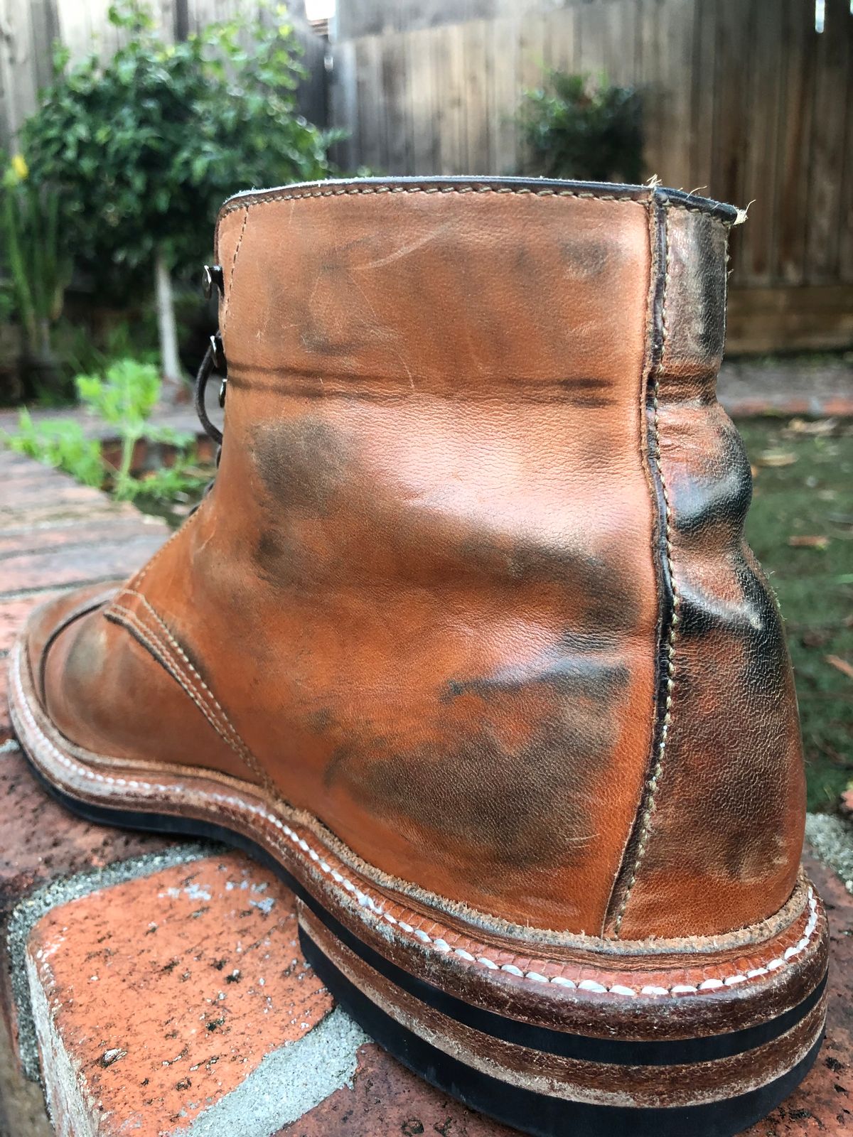 Photo by SierraLizard on April 3, 2023 of the Oak Street Bootmakers Lakeshore Boot in Maryam Natural Horsebutt.