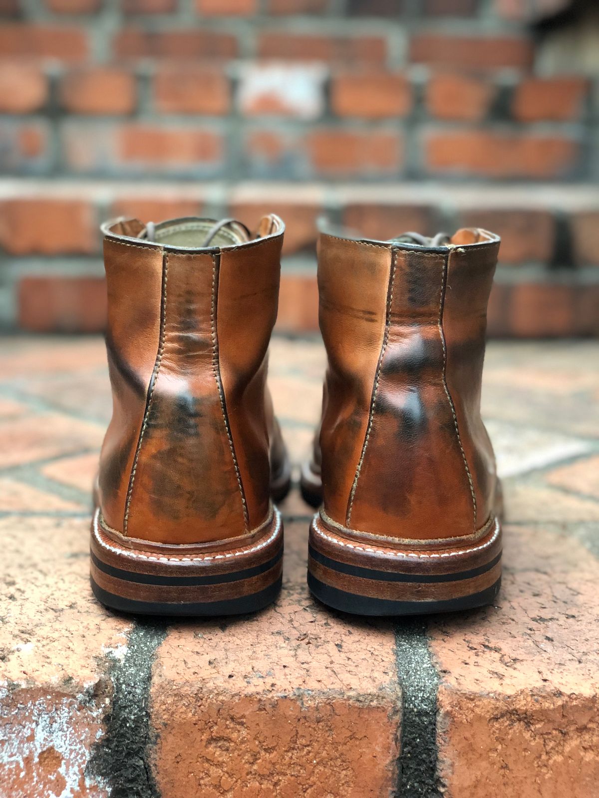 Photo by SierraLizard on May 1, 2023 of the Oak Street Bootmakers Lakeshore Boot in Maryam Natural Horsebutt.