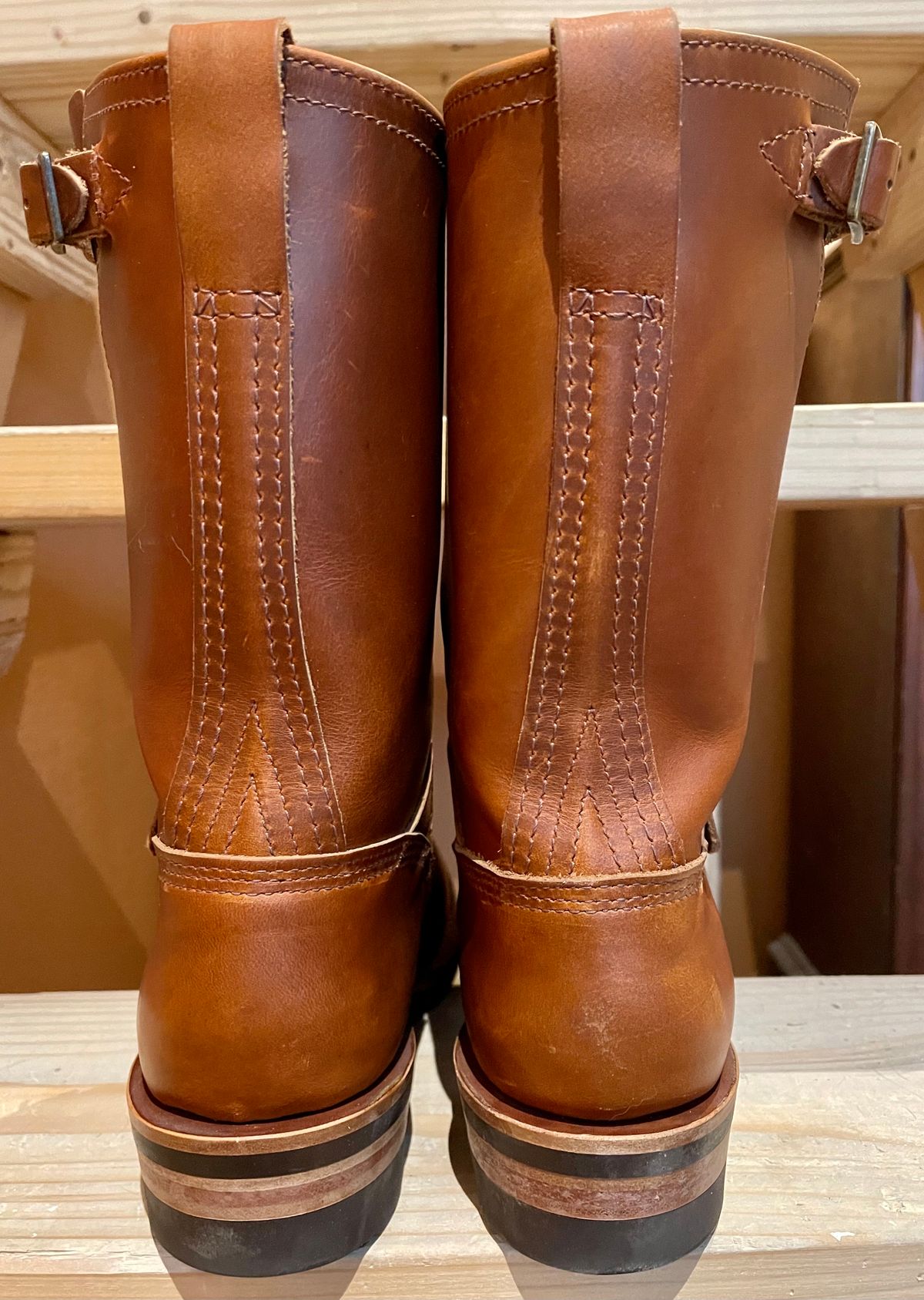 Photo by Eazydoesit on November 21, 2023 of the Wesco Boss Engineer Boot in Seidel British Tan Domain.