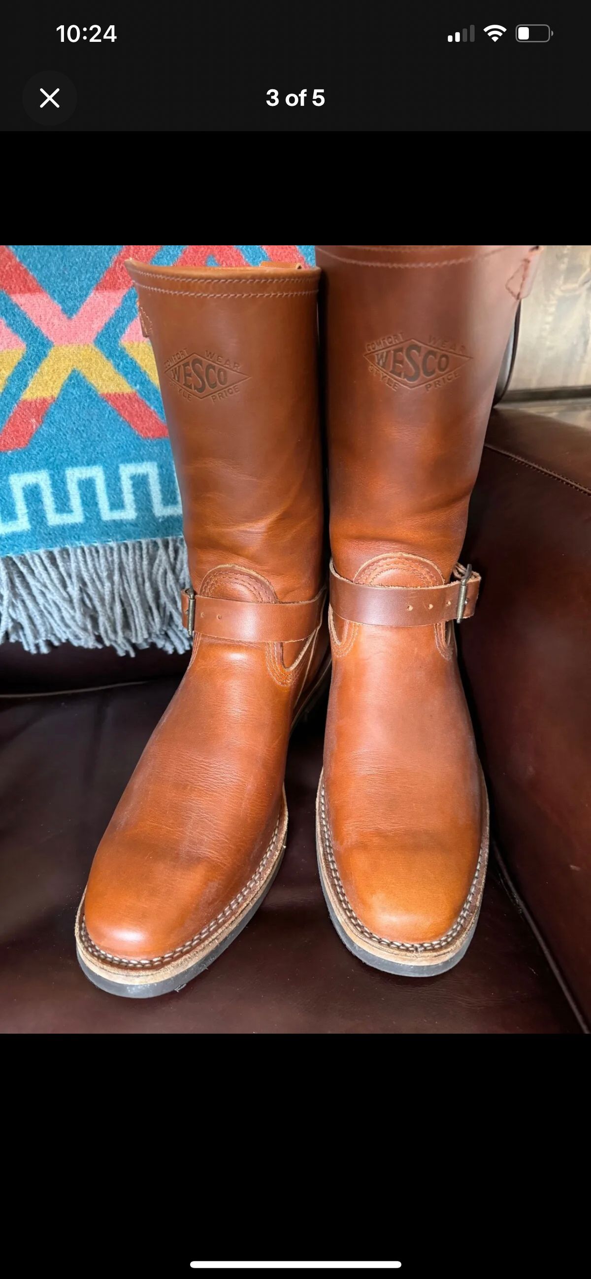 Photo by Eazydoesit on November 17, 2023 of the Wesco Boss Engineer Boot in Seidel British Tan Domain.