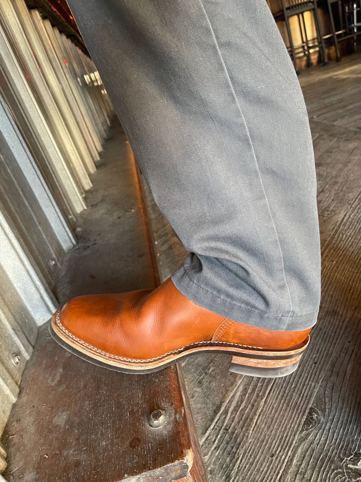 Photo by Eazydoesit on November 25, 2023 of the Wesco Boss Engineer Boot in Seidel British Tan Domain.