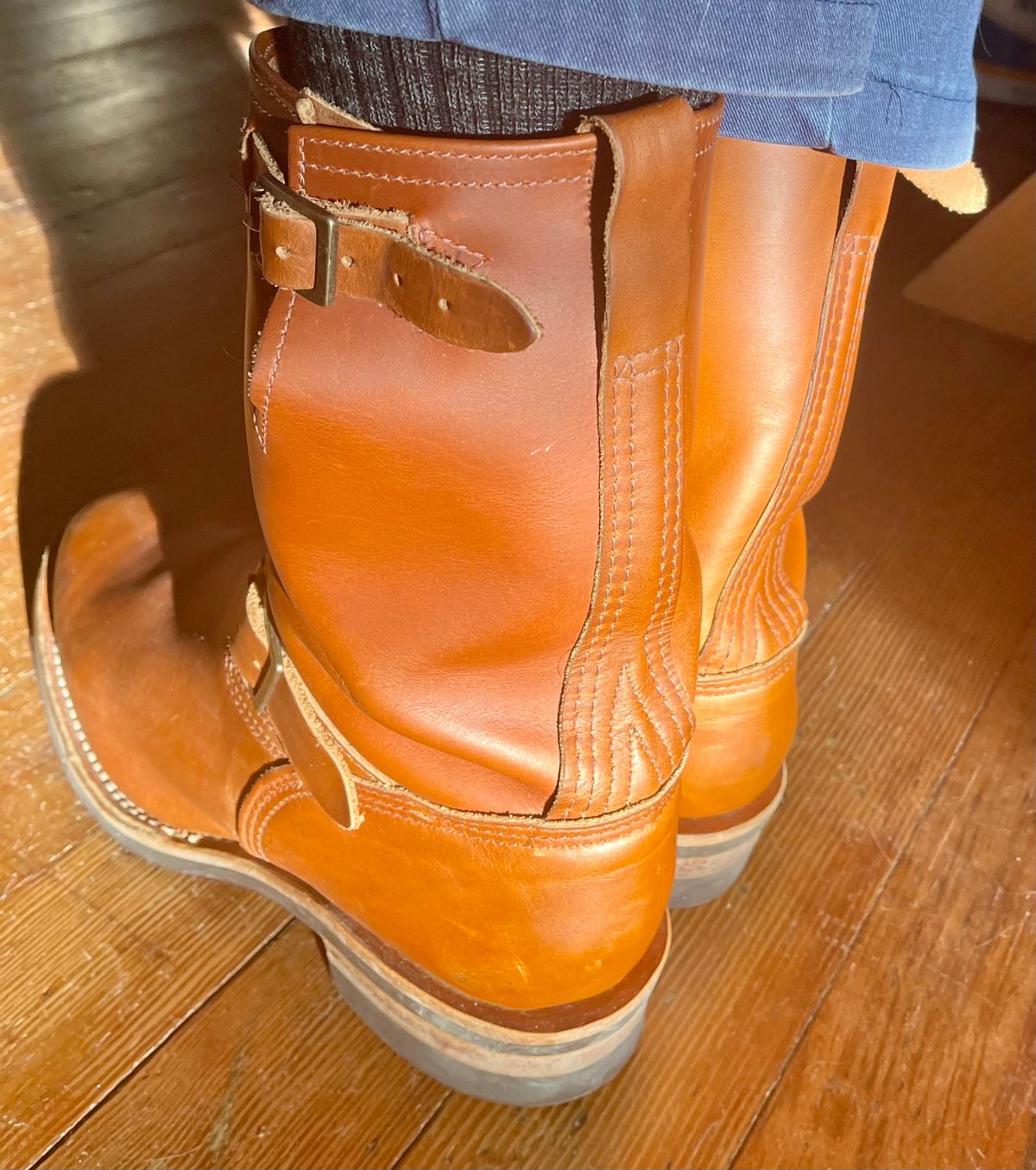 Photo by Eazydoesit on December 28, 2023 of the Wesco Boss Engineer Boot in Seidel British Tan Domain.