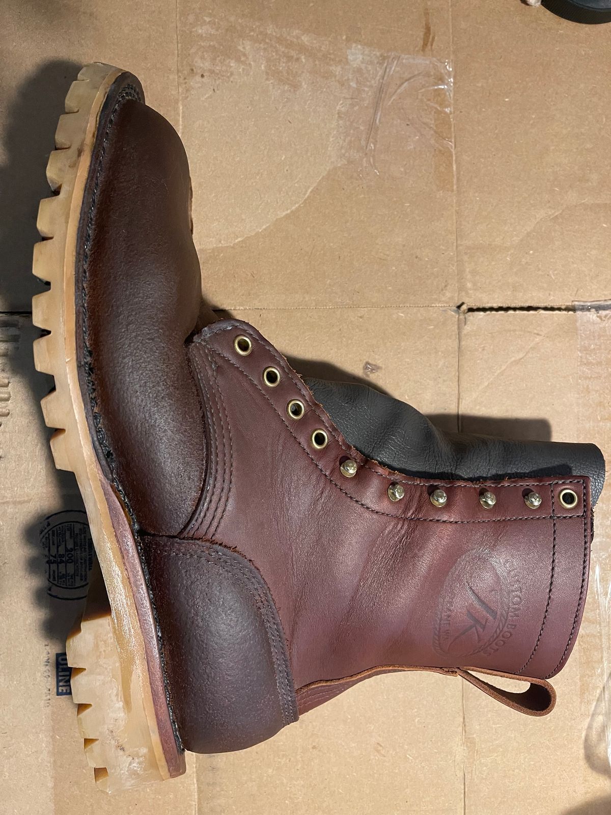Photo by Eazydoesit on October 4, 2023 of the JK Boots O.T. in Seidel Redwood Oil Tan Roughout.